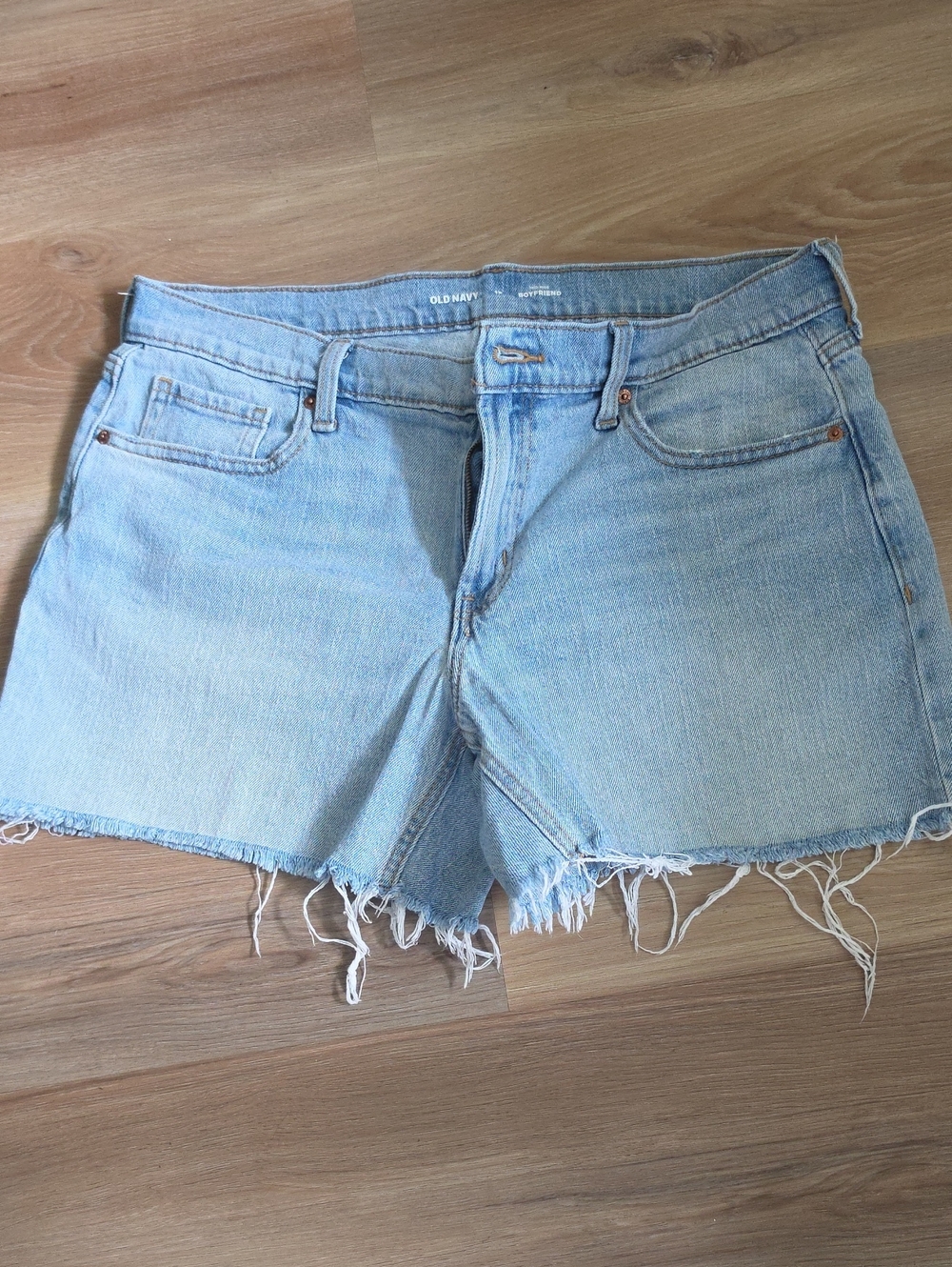 Old Navy Light Blue Denim Cutoff Shorts with Frayed Hem